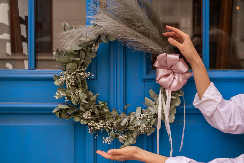 Tavaszi ajtódísz készítés gyöngyöző borokkal